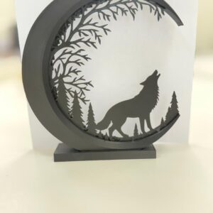 Διακοσμητικό Φωτιστικό Φεγγάρι με Λύκο – Moon Wolf Lamp