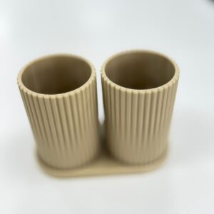 Minimal Διπλή Θήκη Οργάνωσης Μπάνιου – Μπεζ Ματ